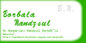 borbala mandzsul business card